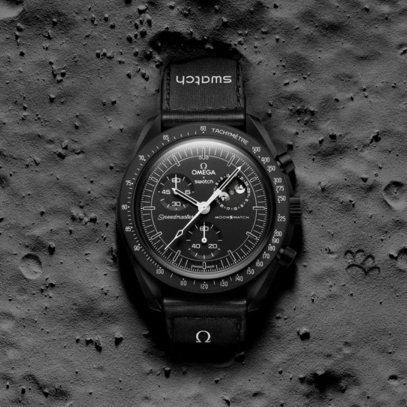 MOONSWATCH MISSION ON BLACK LAVA - SWATCH X OMEGA BIOCERAMIC