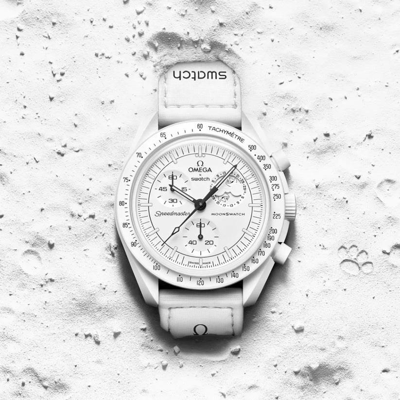 MOONSWATCH MISSION ON WHITE DESERT- SWATCH X OMEGA BIOCERAMIC